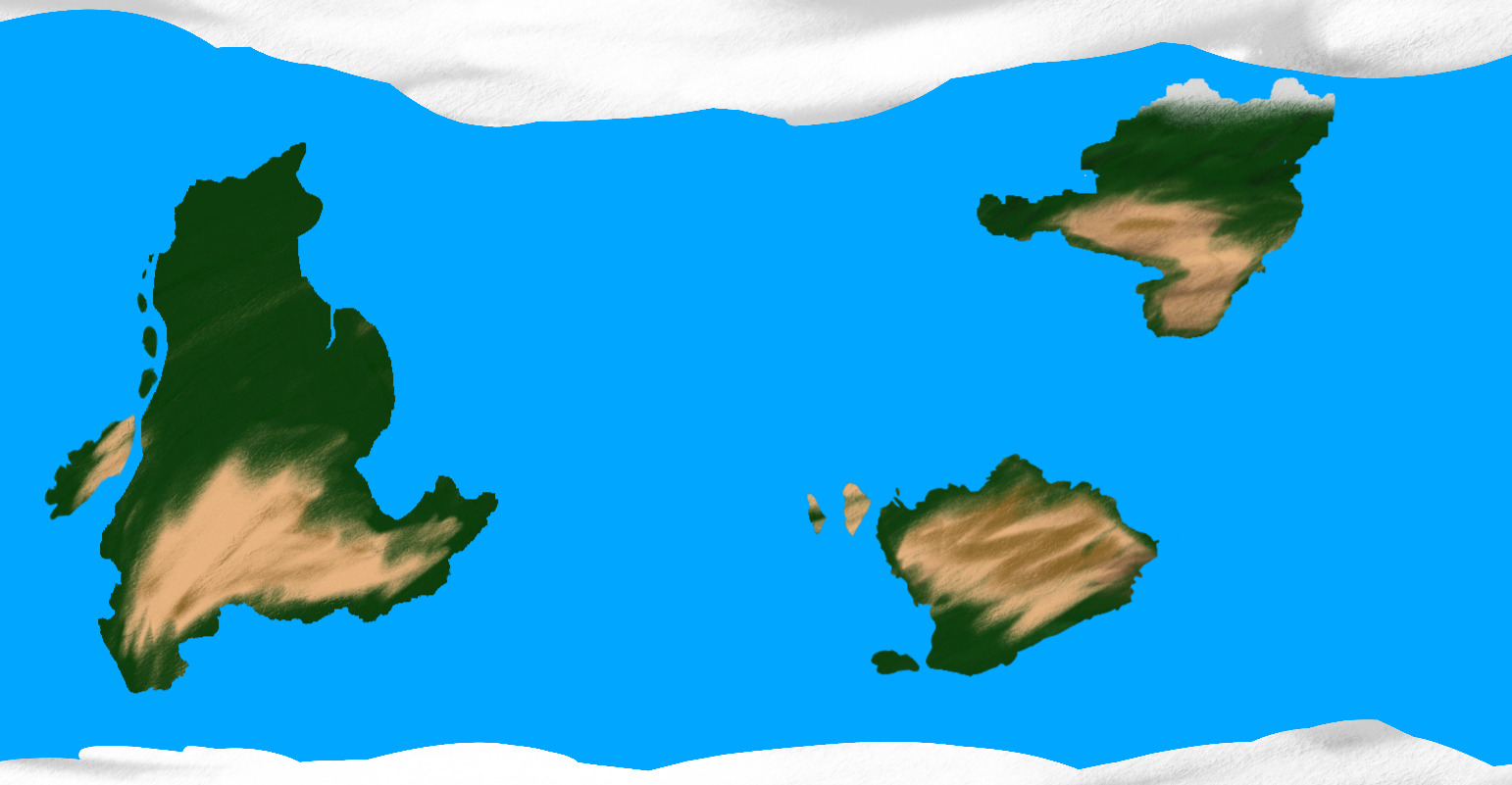 Map showing Melo's landmasses